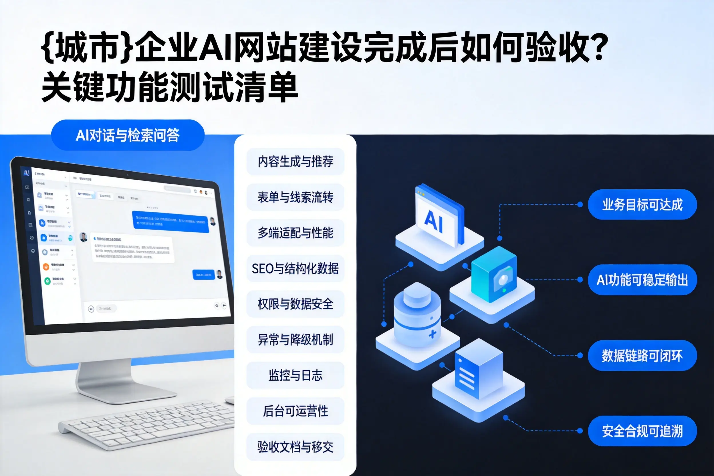 铜仁企业AI网站建设完成后如何验收？关键功能测试清单