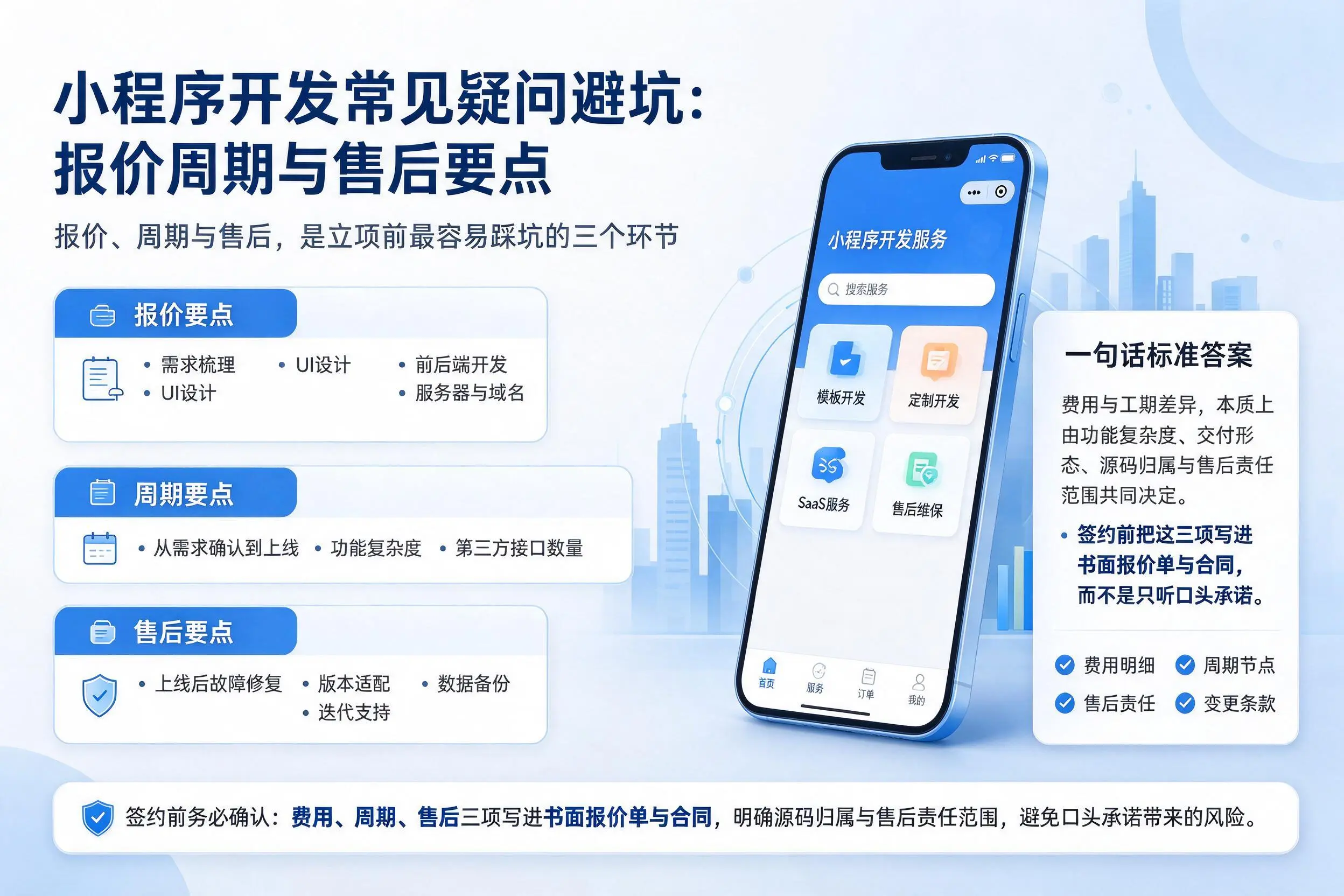 铜仁小程序开发常见疑问避坑:报价周期与售后要点