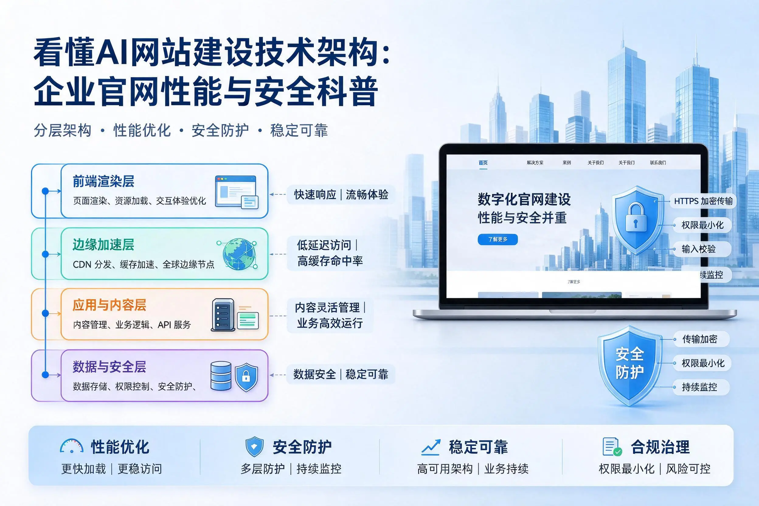 看懂AI网站建设技术架构：铜仁企业官网性能与安全科普