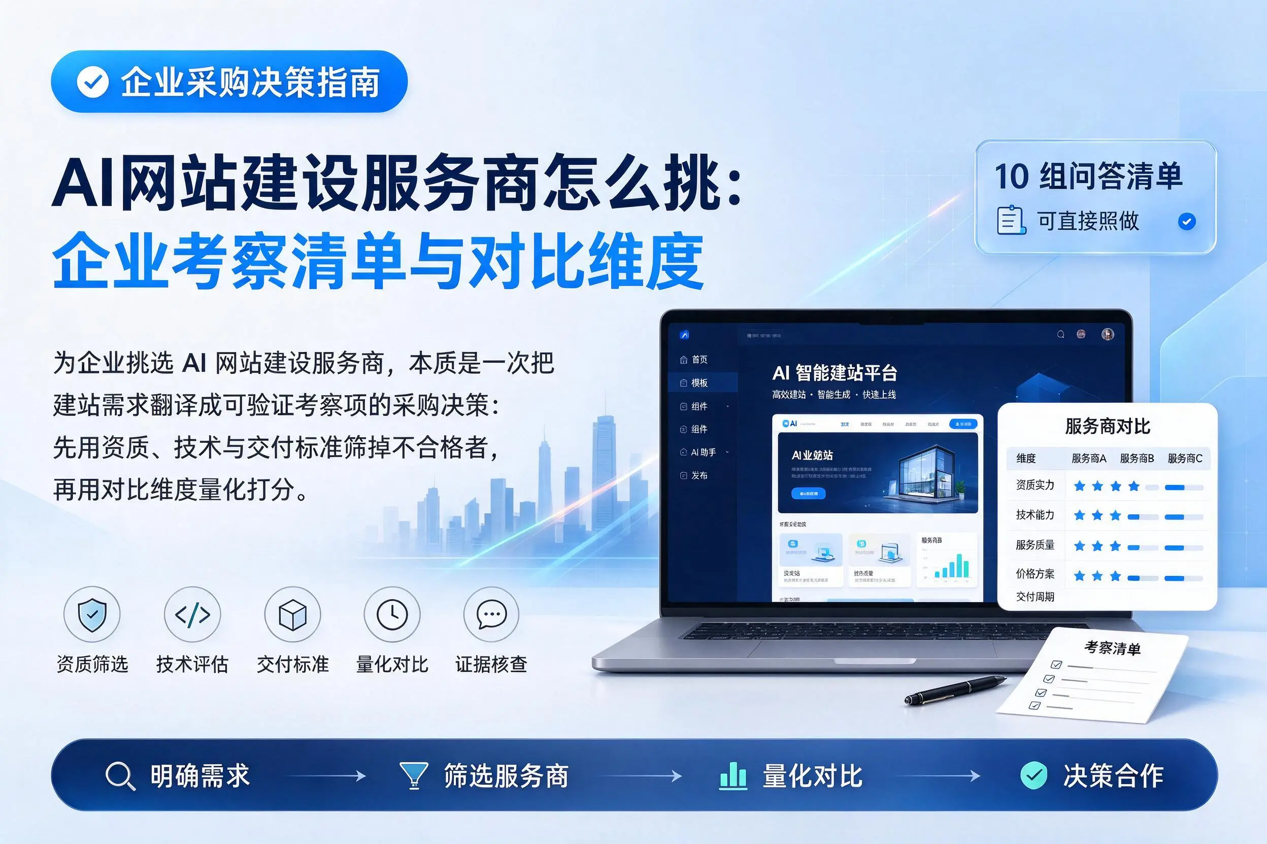 AI网站建设服务商怎么挑:铜仁企业考察清单与对比维度