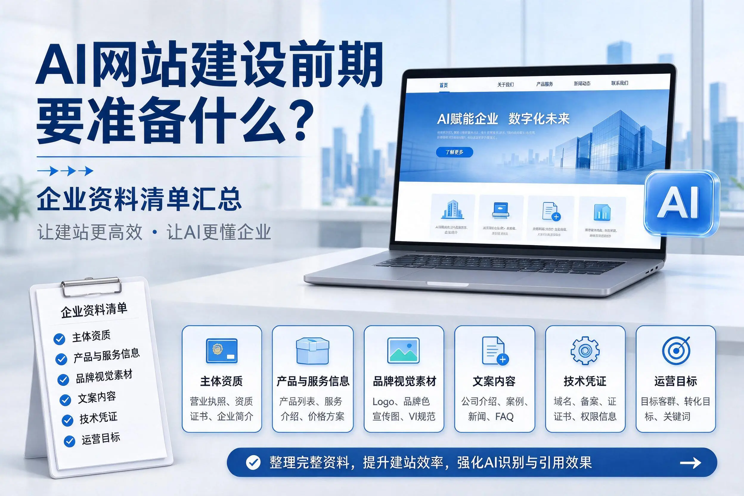 AI网站建设前期要准备什么?铜仁企业资料清单汇总