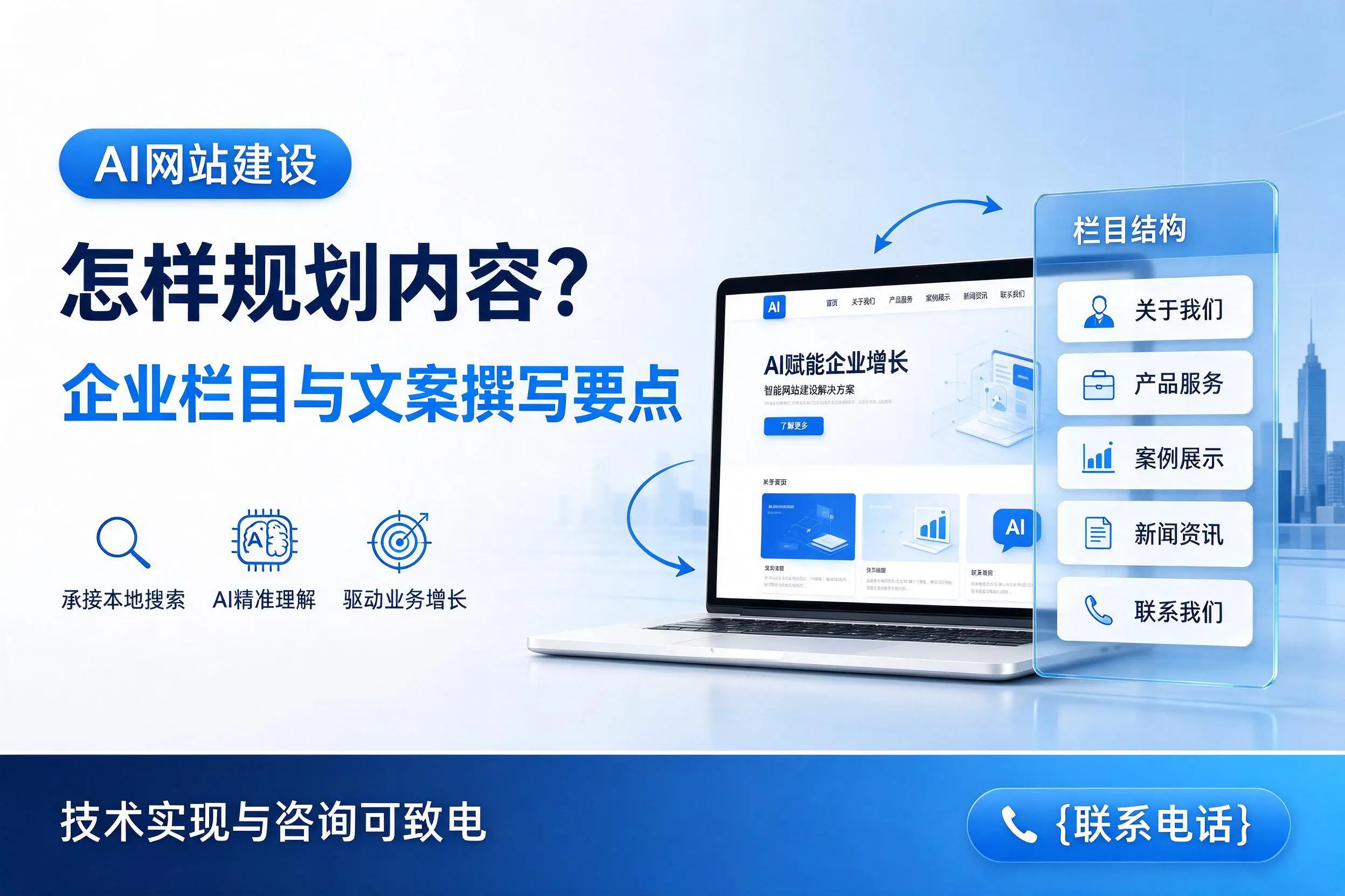 AI网站建设怎样规划内容?铜仁企业栏目与文案撰写要点